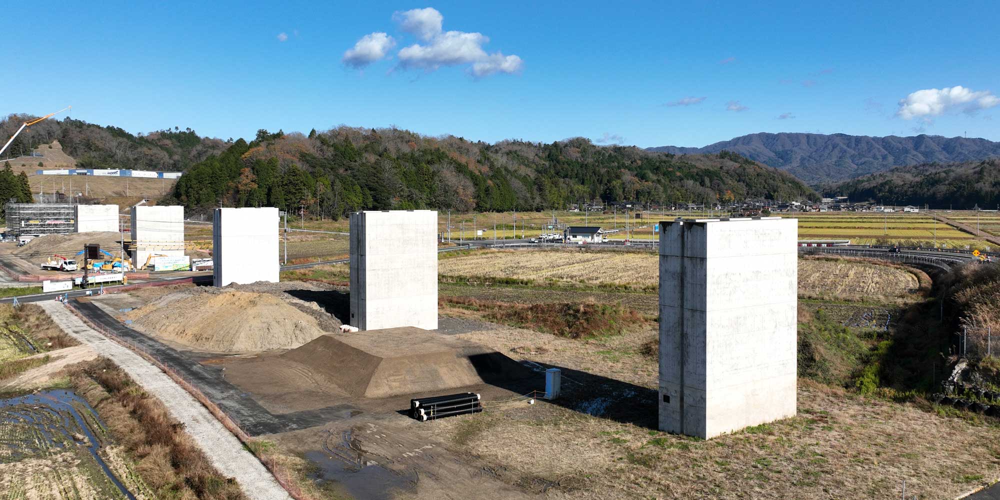 大宮峰山道路第一高架橋橋脚工事